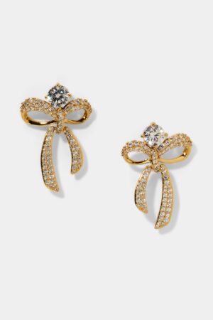 EROS SMALL BOW AND CZ EARRINGS