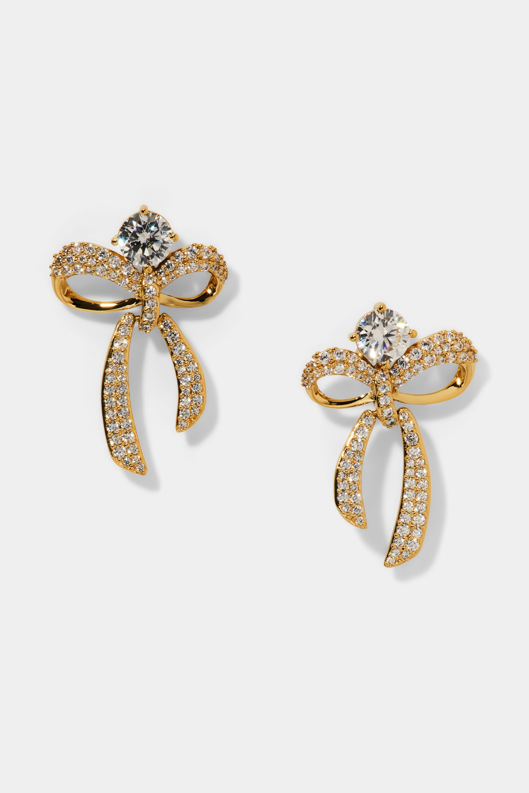 EROS SMALL BOW AND CZ EARRINGS